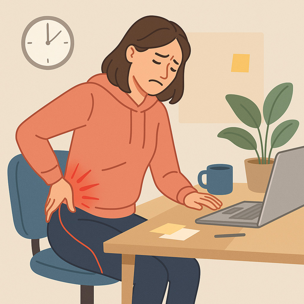 Ból biodra po długim siedzeniu