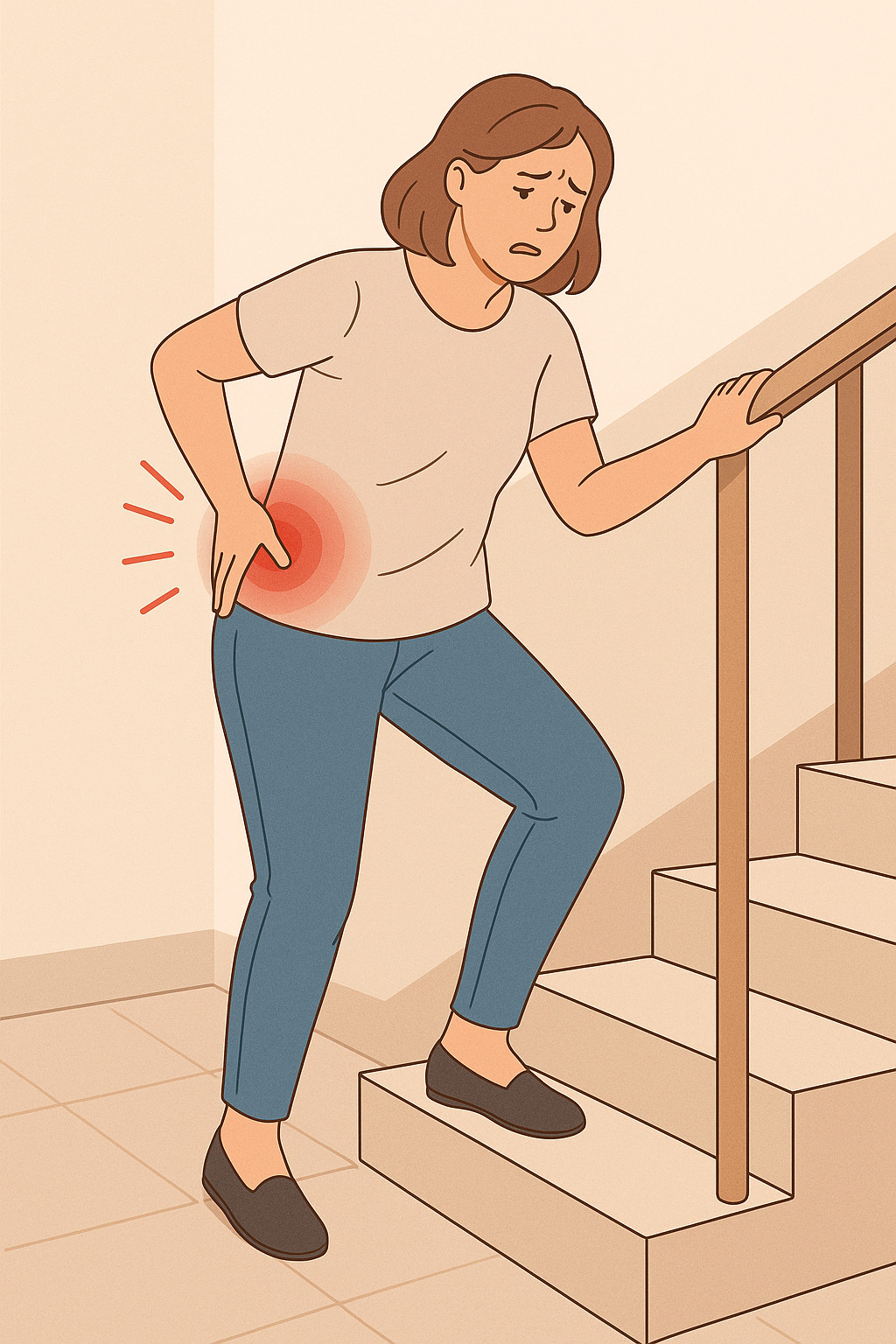 Ból biodra po schodach